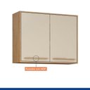 Ver imagem 4 de Kit Modulado Armário Aéreo 80cm 2 Portas e Paneleiro com Nicho 2 Portas Salvador Bege/Cinamomo/Off White