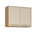 Ver imagem 6 de Kit Modulado Armário Aéreo 80cm 2 Portas e Paneleiro com Nicho 2 Portas Salvador Bege/Cinamomo/Off White