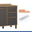 Ver mais imagens de Kit Modulado Armário Aéreo 120cm com Vidro e Balcão 120cm 3 Portas 2 Gavetas Salvador Cinza/Cinamomo/Grafite