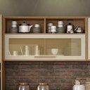 Ver imagem 7 de Kit Paneleiro com Nicho 2 Portas e Armário Aéreo 120cm com Vidro Salvador