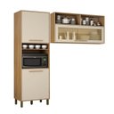 Ver imagem 1 de Kit Paneleiro com Nicho 2 Portas e Armário Aéreo 120cm com Vidro Salvador