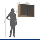 Ver mais imagens de Kit Modulado Armário Aéreo 80cm 2 Portas e Balcão 80cm 2 Portas Salvador Cinza/Cinamomo/Grafite