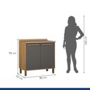 Ver imagem 3 de Kit Modulado Armário Aéreo 80cm 2 Portas e Balcão 80cm 2 Portas Salvador Cinza/Cinamomo/Grafite