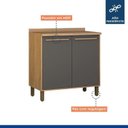 Ver imagem 2 de Kit Modulado Armário Aéreo 80cm 2 Portas e Balcão 80cm 2 Portas Salvador Cinza/Cinamomo/Grafite