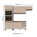 Ver imagem 4 de Cozinha Compacta Connect 10 Portas 2 Gavetas 100% Mdf Ce811 Duna/cristal - Henn