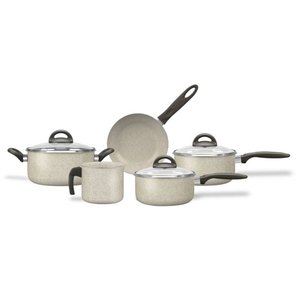 Jogo de Panelas Brinox Antiaderente Ceramic Life 5 Peças Suprema Vanilla