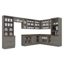 Ver imagem 3 de Cozinha Completa Americana 18 Portas 7 Gavetas com Vidro 100% Mdf Cinza/nature - Henn