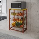 Ver imagem 1 de Fruteira com Suporte para Micro-ondas Barcelona Aço Cobre Cesto Cobre Tampo Canela