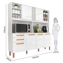 Ver imagem 4 de Armário de Cozinha 6 Portas 2 Gavetas Adelle Yescasa Branco/Neve