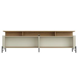 Rack para Tv 220cm com Porta Sextavada Pés em Metal 100% Mdf Cor:louro e Luna com Dourado - 4