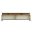 Ver imagem 4 de Rack para Tv 220cm com Porta Sextavada Pés em Metal 100% Mdf Cor:louro e Luna com Dourado