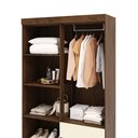 Ver imagem 6 de Guarda-Roupa Solteiro 4 Portas 2 Gavetas Panama Bege/Imbuia/Champanhe
