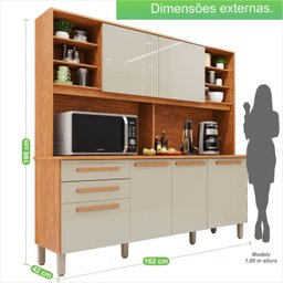 Armário de Cozinha 6 Portas 2 Gavetas Adelle Yescasa - 4