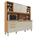 Ver imagem 3 de Armário de Cozinha 6 Portas 2 Gavetas Adelle Yescasa Laranja/Cinamomo/Off-White