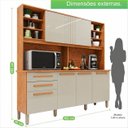 Ver imagem 4 de Armário de Cozinha 6 Portas 2 Gavetas Adelle Yescasa Laranja/Cinamomo/Off-White