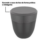 Ver imagem 2 de Lixeira para Pia Cozinha 2,5l Crippa Redonda com Aro Interno Pequena Cinza Tornado