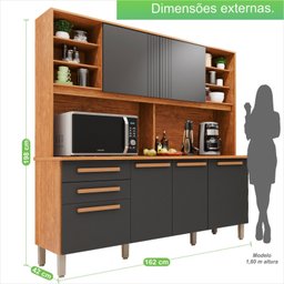 Armário de Cozinha 6 Portas 2 Gavetas Adelle Yescasa - 3