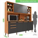 Ver imagem 5 de Armário de Cozinha 6 Portas 2 Gavetas Adelle Yescasa Preto/Cinamomo/Grafite
