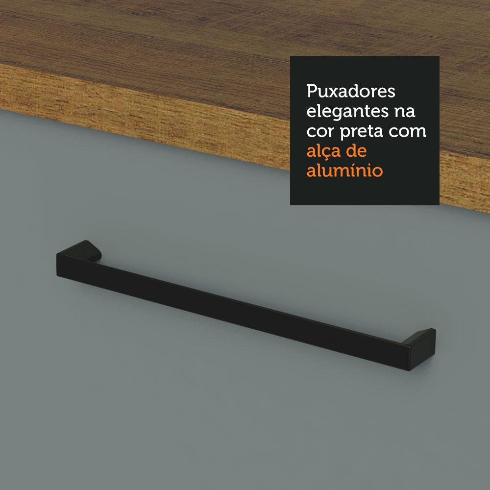 Balcão Gabinete de Pia Cozinha 150 cm 2 Portas e 2 Gavetas (Sem Tampo e Pia) Rustic/Cinza Agata Madesa - 8