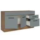 Ver imagem 5 de Balcão Gabinete de Pia Cozinha 150 cm 2 Portas e 2 Gavetas (Sem Tampo e Pia) Rustic/Cinza Agata Madesa