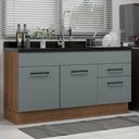 Ver imagem 2 de Balcão Gabinete de Pia Cozinha 150 cm 2 Portas e 2 Gavetas (Sem Tampo e Pia) Rustic/Cinza Agata Madesa
