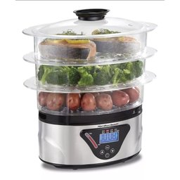 Panela de Vapor Elétrica Hamilton Beach - 37530-bz127 Inox 800w - 1