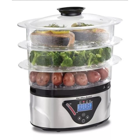 Panela de Vapor Elétrica Hamilton Beach - 37530-bz127 Inox 800w