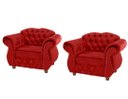 Ver imagem 1 de Duas Poltronas Chesterfield Merlo - Suede Vermelho / Decoração, recepção , barbearia, sala tv estar