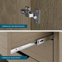 Ver imagem 3 de Guarda Roupa Solteiro 4 Portas Lisboa 100% em MDF - Carvalho