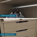 Ver imagem 4 de Guarda Roupa Solteiro 4 Portas Lisboa 100% em MDF - Carvalho