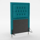 Ver imagem 2 de Kit Cabeceira Decorativa Para Cama Box Pegasus e Calçadeira Sagitarius 90 Solteiro Sued Azul Turques