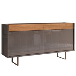 Aparador Buffet Café Para Sala de Estar 2 Portas 2 Gavetas Berlim C03 Cinza Pérola Noce - Lyam - 3 Aparador Buffet Café Para Sala de Estar 2 Portas 2 Gavetas Berlim C03 Cinza Pérola Noce - Lyam - 3