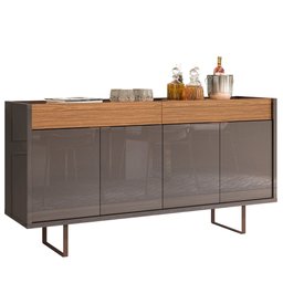 Aparador Buffet Café Para Sala de Estar 2 Portas 2 Gavetas Berlim C03 Cinza Pérola Noce - Lyam - 1 Aparador Buffet Café Para Sala de Estar 2 Portas 2 Gavetas Berlim C03 Cinza Pérola Noce - Lyam - 1