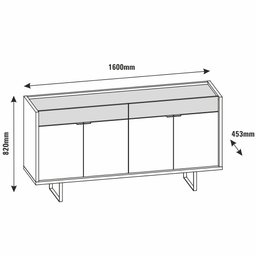 Aparador Buffet Café Para Sala de Estar 2 Portas 2 Gavetas Berlim C03 Cinza Pérola Noce - Lyam - 4 Aparador Buffet Café Para Sala de Estar 2 Portas 2 Gavetas Berlim C03 Cinza Pérola Noce - Lyam - 4