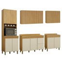 Ver imagem 1 de Cozinha Completa Modulada com 3 Armários Aéreos e 2 Balcões Dakota Bege/Cinamomo/Off White