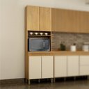 Ver imagem 2 de Cozinha Compacta Modulada 1 Paneleiro e 2 Armários Aéreos Dakota Bege/Cinamomo/Off White