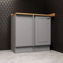 Ver imagem 3 de Balcão Modulado Canto Reto 1 Porta com Tampo Emily Henn