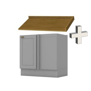 Balcão Modulado Canto Reto 1 Porta com Tampo Emily Henn