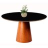Mesa de Jantar Cone Redonda Madeira Curupixá com Tampo Madeira - Madeira Preta - 0,80M - 1