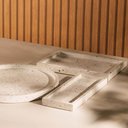 Ver imagem 4 de 2 Bandejas de Mármore Terrazzo Retangular Aparador 26x17cm Decorativa Bancada Sala Banheiro Lyor