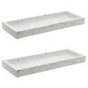 Ver imagem 1 de 2 Bandejas de Mármore Terrazzo Retangular Aparador 26x17cm Decorativa Bancada Sala Banheiro Lyor