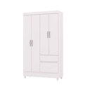 Ver imagem 2 de Guarda-Roupa Solteiro 4 Portas 2 Gavetas Panama Branco