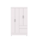 Ver imagem 4 de Guarda-Roupa Solteiro 4 Portas 2 Gavetas Panama Branco