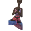 Ver imagem 3 de Bailarina Yoga Yogui Pernas Cruzadas Orando Degradê Azul Roxo e Rosa - Peça em Gesso