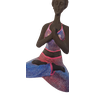 Bailarina Yoga Yogui Pernas Cruzadas Orando Degradê Azul Roxo e Rosa - Peça em Gesso - 3