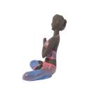 Ver imagem 5 de Bailarina Yoga Yogui Pernas Cruzadas Orando Degradê Azul Roxo e Rosa - Peça em Gesso