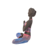 Bailarina Yoga Yogui Pernas Cruzadas Orando Degradê Azul Roxo e Rosa - Peça em Gesso - 5