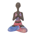 Ver imagem 1 de Bailarina Yoga Yogui Pernas Cruzadas Orando Degradê Azul Roxo e Rosa - Peça em Gesso
