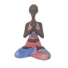 Bailarina Yoga Yogui Pernas Cruzadas Orando Degradê Azul Roxo e Rosa - Peça em Gesso - 1