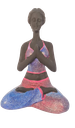 Ver imagem 1 de Bailarina Yoga Yogui Pernas Cruzadas Orando Degradê Azul Roxo e Rosa - Peça em Gesso